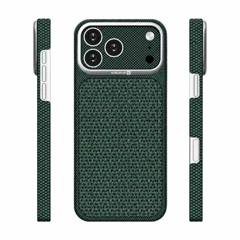 Evelatus custodia MagSafe Carbon Premium Edition per Apple iPhone 17 Pro verde