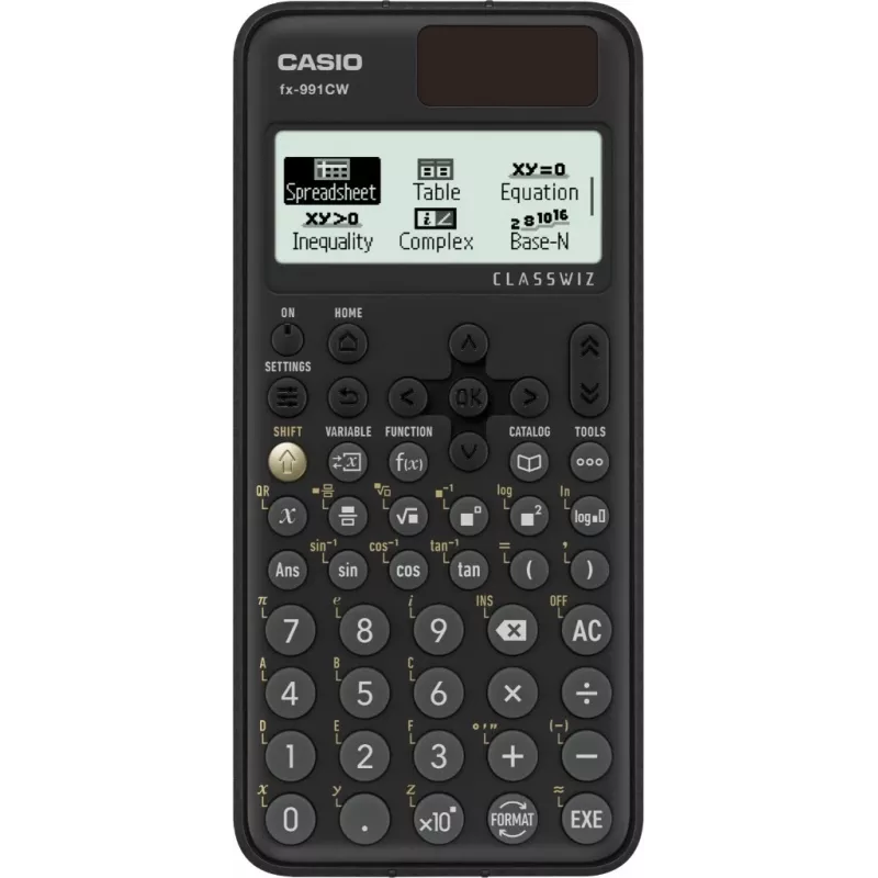 Casio FX-991CW calcolatrice scientifica con Natural Textbook Display, oltre 540 funzioni, solare e batteria, nero