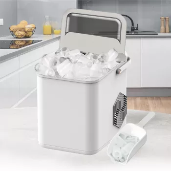 Macchina per ghiaccio Maestro MR-821 10-12 kg/24h, serbatoio 2,2L, ghiaccio bullet, controllo elettronico, coperchio trasparente