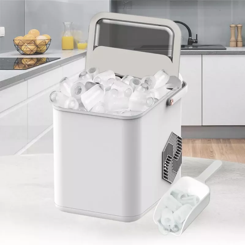 Macchina per ghiaccio Maestro MR-821 10-12 kg/24h, serbatoio 2,2L, ghiaccio bullet, controllo elettronico, coperchio trasparente