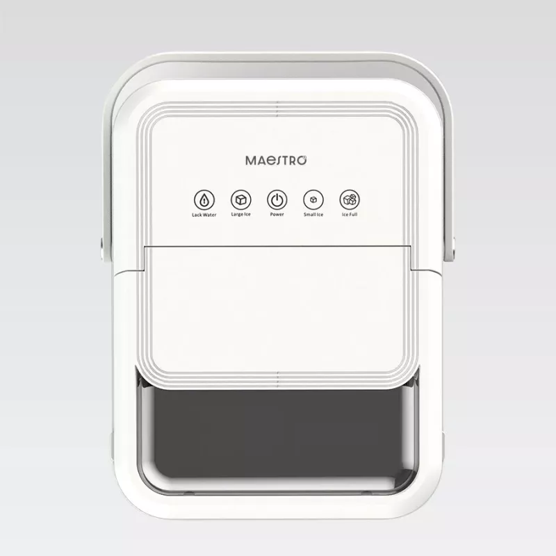 Macchina per ghiaccio Maestro MR-821 10-12 kg/24h, serbatoio 2,2L, ghiaccio bullet, controllo elettronico, coperchio trasparente