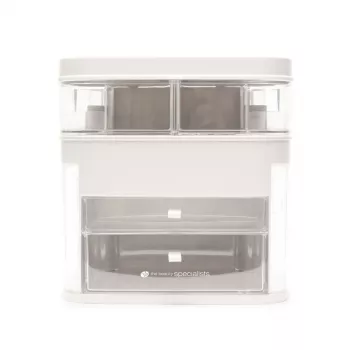 Rio CSSM-EU/1,2 Beauty Box portaoggetti per cosmetici con vaschette basculanti e serratura a chiave