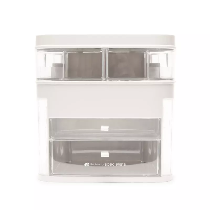 Rio CSSM-EU/1,2 Beauty Box portaoggetti per cosmetici con vaschette basculanti e serratura a chiave