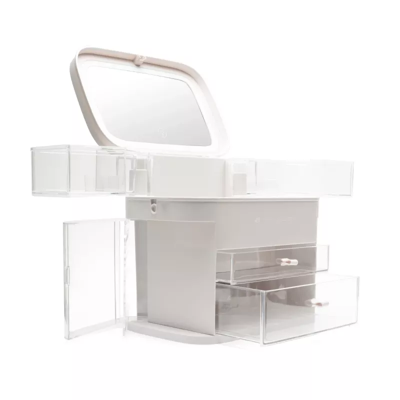 Rio CSSM-EU/1,2 Beauty Box portaoggetti per cosmetici con vaschette basculanti e serratura a chiave