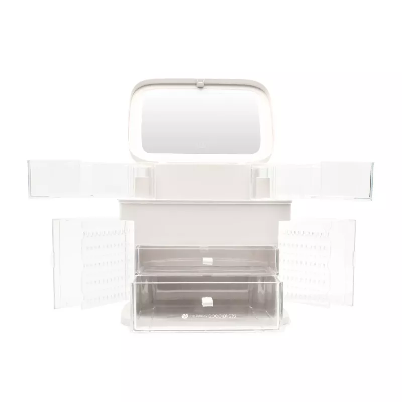 Rio CSSM-EU/1,2 Beauty Box portaoggetti per cosmetici con vaschette basculanti e serratura a chiave