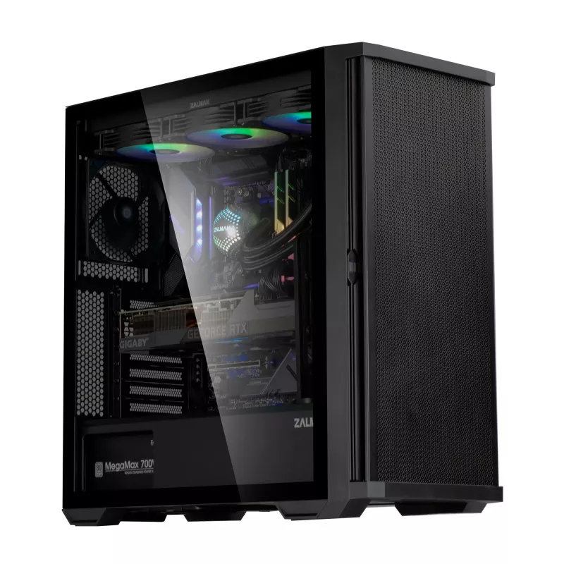 Zalman Z10 case mid-tower ATX, nero, vetro temperato, 4x ventole ARGB
