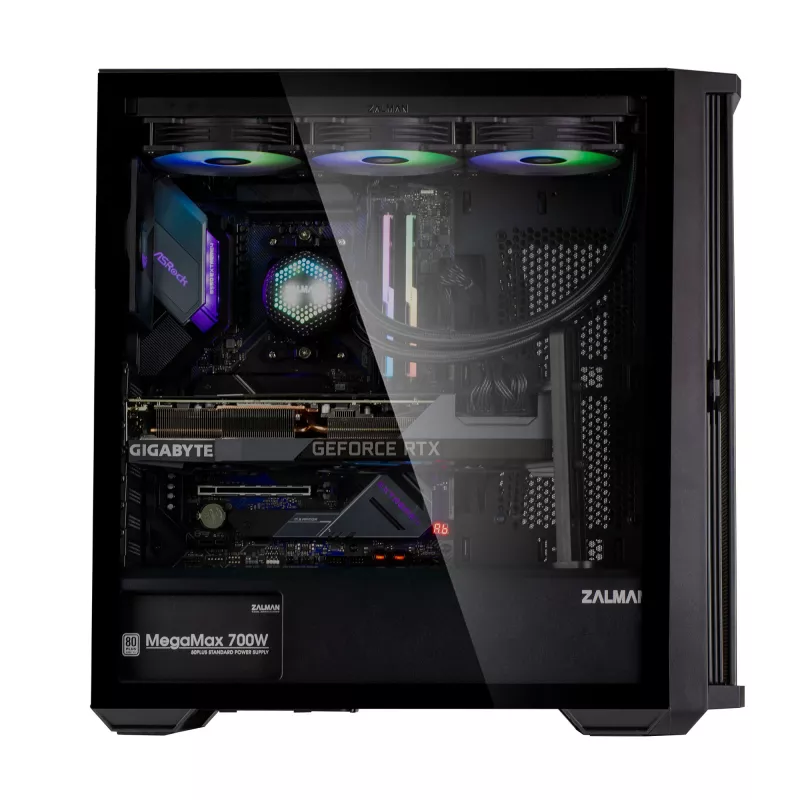 Zalman Z10 case mid-tower ATX, nero, vetro temperato, 4x ventole ARGB