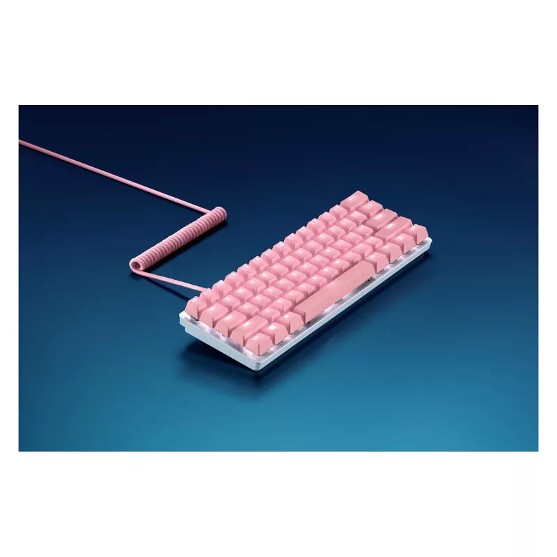 Razer PBT Keycap + Coiled Cable Upgrade Set, Doubleshot-PBT, cavo a spirale USB-C a USB-A, Quartz Pink (RC21-01491000-R3M1)
