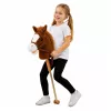 LEAN TOYS Cavallo a bastone con suoni di galoppo e nitrito, marrone, 100 cm
