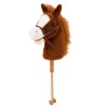 LEAN TOYS Cavallo a bastone con suoni di galoppo e nitrito, marrone, 100 cm
