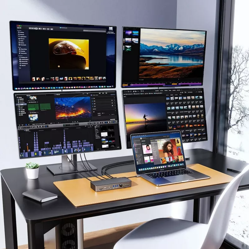 ORICO DKA22-V1-EU-BK-EP docking station USB-C 10Gbps DisplayLink con 4 display 4K@60Hz e 60W Power Delivery