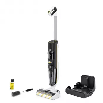 Kärcher FCV 4 pulitore elettrico a filo per pavimenti duri a secco con funzione di autopulizia, 450 W, serbatoio acqua pulita 400 ml, rullo in microfibra, nero