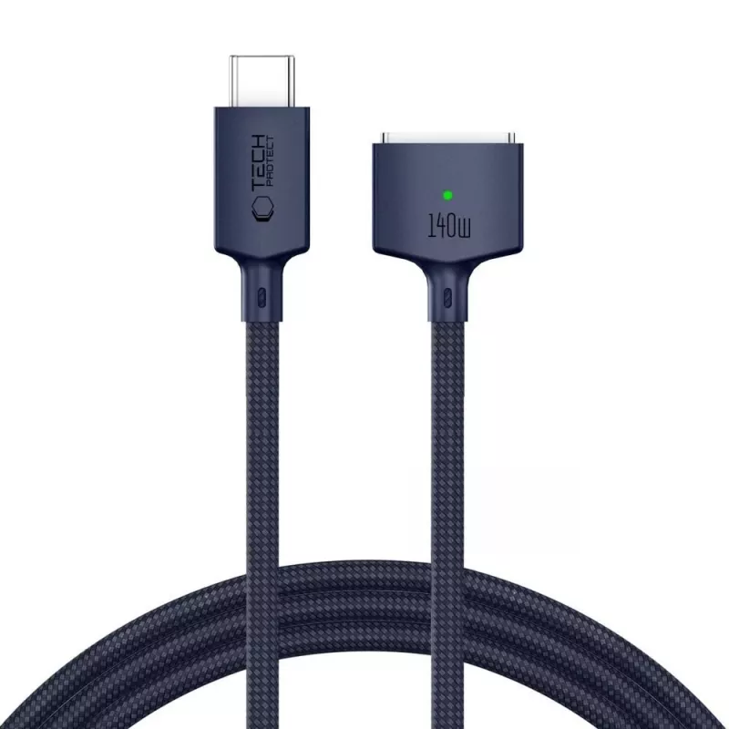 TECH-PROTECT MMC01 Ultraboost Cavo magnetico per MacBook USB-C a MagSafe 3 140W 300cm blu mezzanotte
