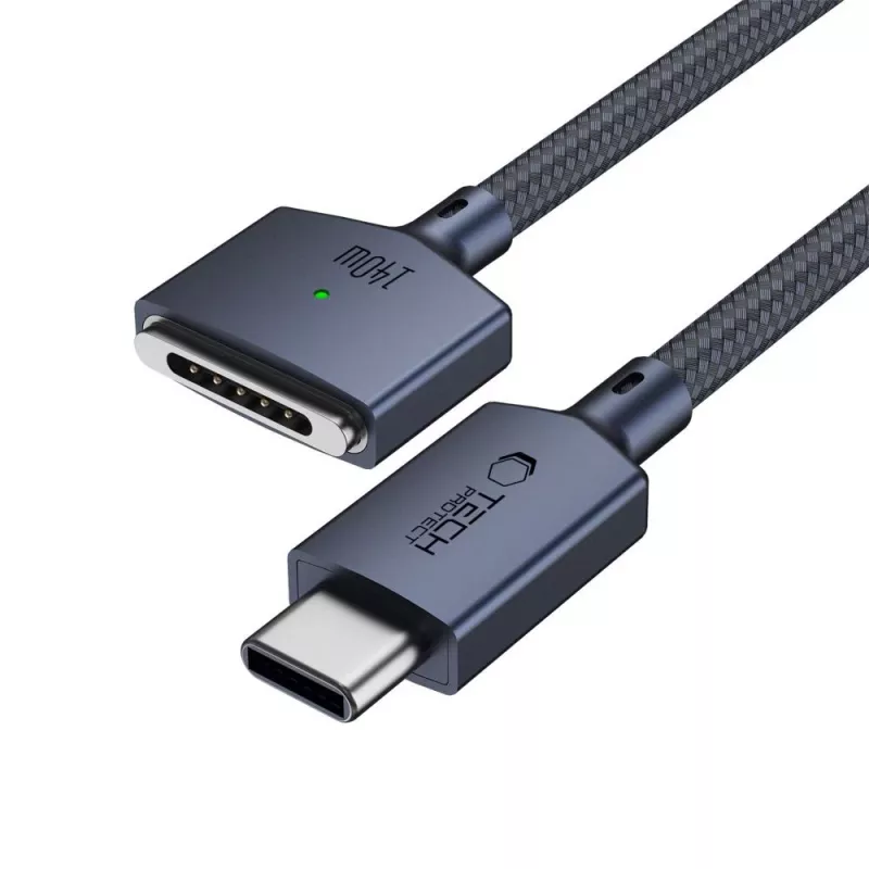 TECH-PROTECT MMC01 Ultraboost Cavo magnetico per MacBook USB-C a MagSafe 3 140W 300cm blu mezzanotte