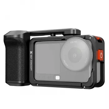 KF Staffa gabbia per fotocamera con impugnatura per DJI Osmo Action 6 / Action 5 / Action 4 / Action 3, lega di alluminio, nero, KF12.0036