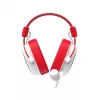 HAV H2002d Cuffie gaming con filo con driver da 50 mm, LED RGB, microfono con isolamento acustico, bianco/rosso