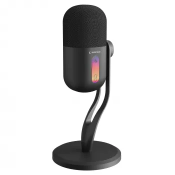 Rampage ARPEJ Microfono a condensatore gaming con braccio, RGB, nero