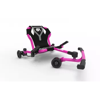 EzyRoller Drifter X Go-kart drift rosa a propulsione gambe per bambini 6-14 anni, lunghezza regolabile 73-107 cm, max 70 kg, freno a mano, ruote in PU