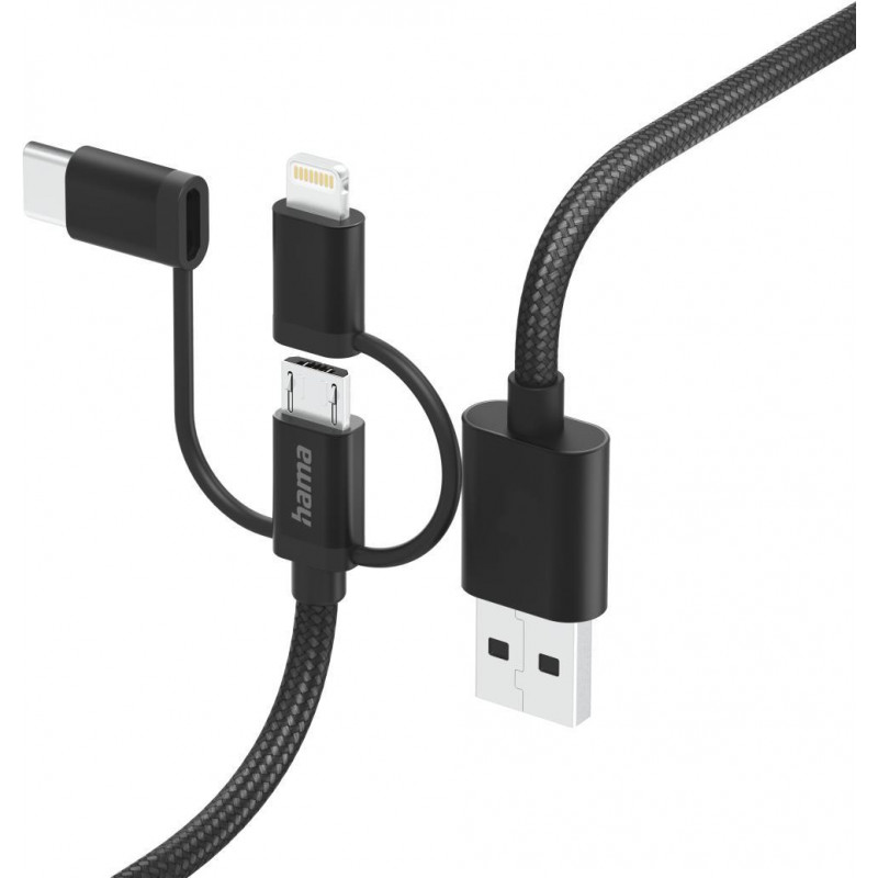 Hama 00201536, 1,5 m, USB A, USB C, USB 2.0, 480 Mbit/s, nero