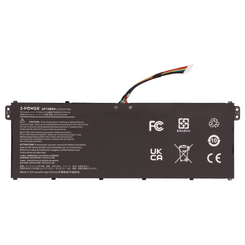 2-power Batteria principale - Batteria ricaricabile - 3.400 mAh (2P-AP19B8K)