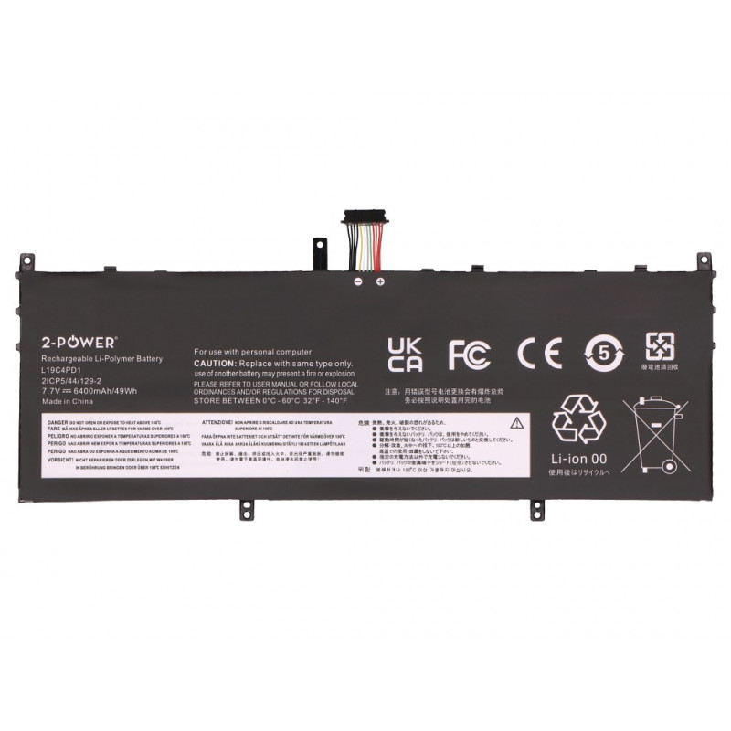 2-power batteria principale Lenovo Yoga C640-13IML NUOVA - batteria - 49 Wh (2P-L19D4PD1)