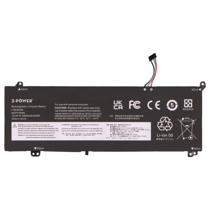 Batteria principale 2-power per Lenovo ThinkBook 14 G3 ITL 21A3 - batteria - 46 mAh (2P-L19M4PDB)
