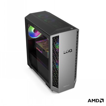 LENOVO LOQ TOWER RYZEN 9 8945HX/32GB/1TB SSD/AMD RADEON RX9070 XT 16GB/2X VENTOLA DI SISTEMA ANTERIORE DA 120MM CON LUCE ARGB + VENTOLA DI SISTEMA POSTERIORE DA 120MM CON LUCE ARGB/W11H (LUNA GREY/ECLIPSE BLACK)