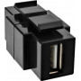 InLine inserto snap-in USB 2.0 - connettore femmina USB A / connettore femmina B - case nero