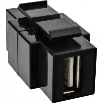 InLine inserto snap-in USB 2.0 - connettore femmina USB A / connettore femmina B - case nero