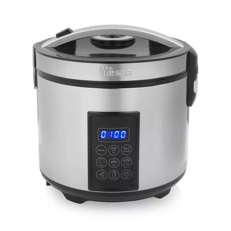 Tristar cuociriso e vaporiera digitale | RK-6138 | 900 W | 2,2 L | 7 programmi | grigio
