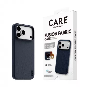 CARE by PanzerGlass Fusion Fabric custodia blu compatibile MagSafe per iPhone 17 Pro Max