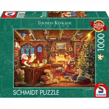 Schmidt Spiele Thomas Kinkade Studios: Santa Checks the Wishlist puzzle 1000 pezzi