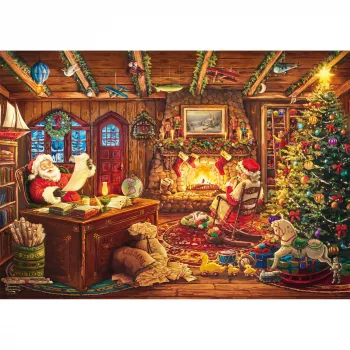 Schmidt Spiele Thomas Kinkade Studios: Santa Checks the Wishlist puzzle 1000 pezzi