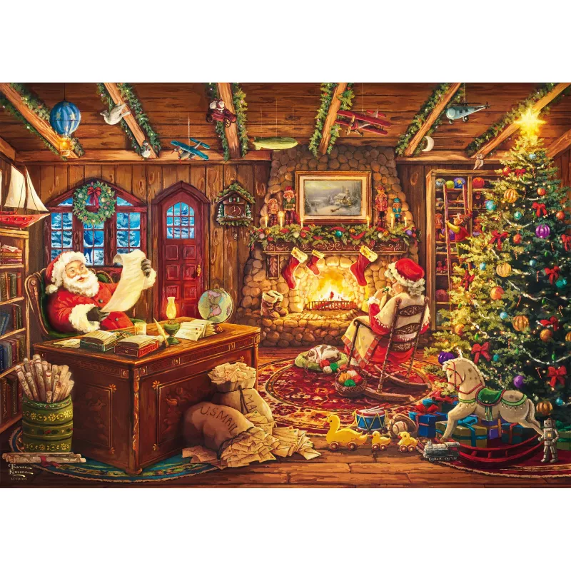 Schmidt Spiele Thomas Kinkade Studios: Santa Checks the Wishlist puzzle 1000 pezzi