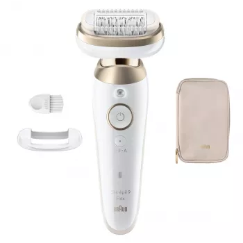 Braun Silk-épil 9 Flex SES9-011 epilatore 3D, uso bagnato e asciutto, bianco/oro