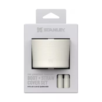 STANLEY set di 2 custodie protettive e copri cannucce per thermos 0,89L/0,59L The Quencher Boot + Straw Topper in crema