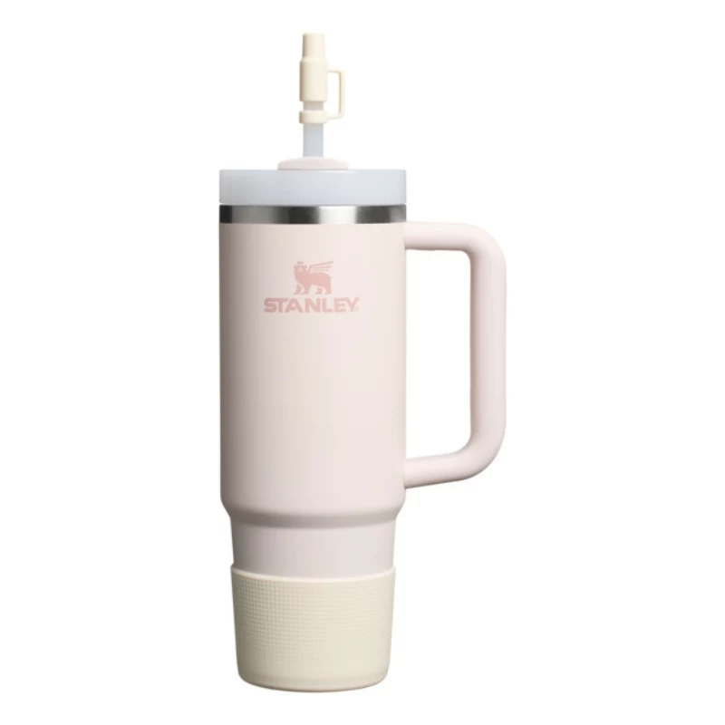 STANLEY set di 2 custodie protettive e copri cannucce per thermos 0,89L/0,59L The Quencher Boot + Straw Topper in crema
