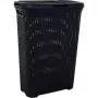 CURVER Style 40L cesto portabiancheria con coperchio a ribalta, effetto rattan, nero