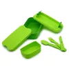 CURVER Lunch&Go contenitore rettangolare per alimenti con posate 1,4L verde