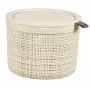 CURVER Jute cesto rotondo portatutto con coperchio, 2L, crema, 17x13 cm