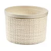 CURVER Jute cesto rotondo portatutto con coperchio, 2L, crema, 17x13 cm
