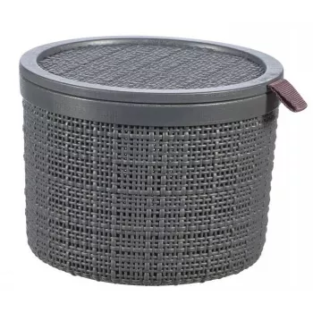 CURVER cesto con coperchio Jute rotondo 2L Ø17x13cm grigio scuro