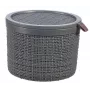 CURVER cesto con coperchio Jute rotondo 2L Ø17x13cm grigio scuro