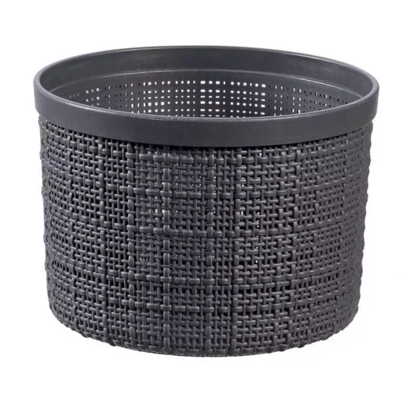 CURVER cesto con coperchio Jute rotondo 2L Ø17x13cm grigio scuro