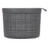 CURVER cesto con coperchio Jute rotondo 2L Ø17x13cm grigio scuro