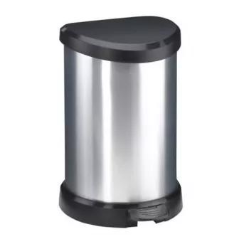 CURVER Deco pattumiera a pedale 15L argento