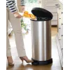 Curver Deco pattumiera a pedale rotonda 50L nera argento effetto metallico