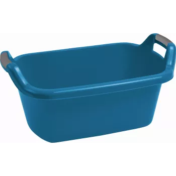 CURVER cesto portabiancheria ovale con manici 35L blu - contenitore in plastica riciclata