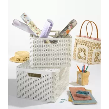 CURVER Style S scatola portatutto 28,5 x 19,4 x 13 cm crema effetto rattan
