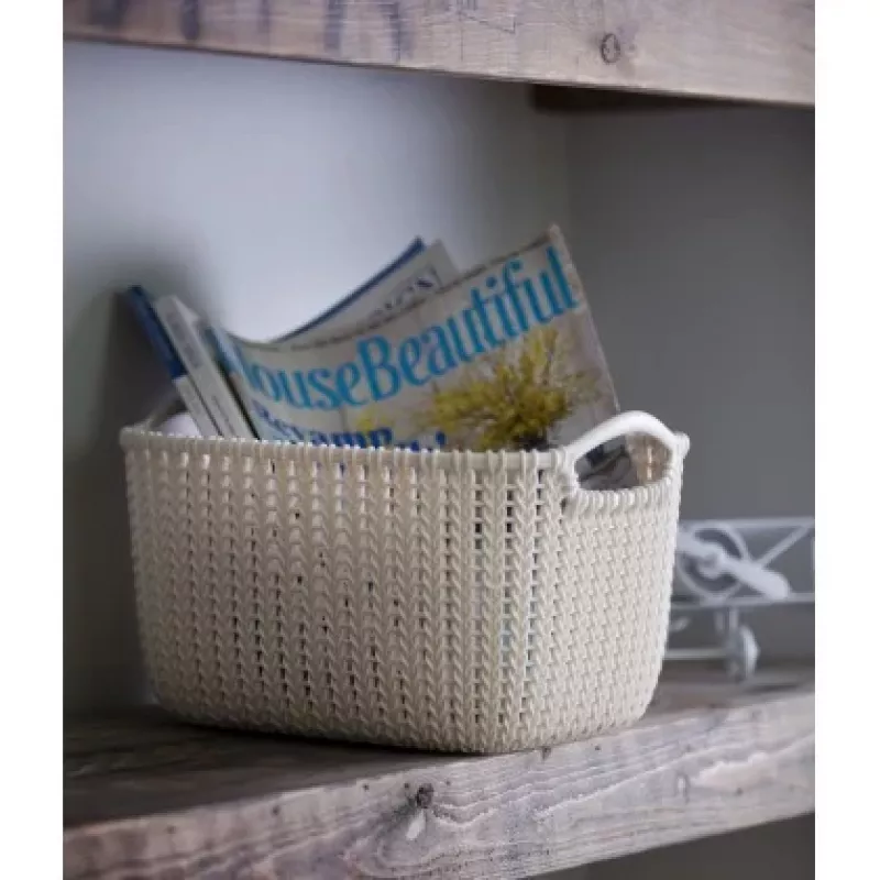 CURVER Knit Collection cesto portatutto rettangolare S 8L bianco 30x22x17 cm